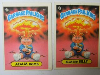 1985 Topps Garbage Pail Kids Series 1 8 A&b Adam Bomb,  Blasted Billy 6465 Glb