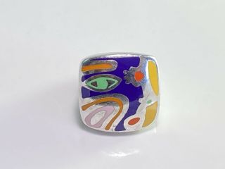 Estate Menegatti Italy Sterling Silver 925 Ring Abstract Picasso Sz 6.  25 19.  7 Gr
