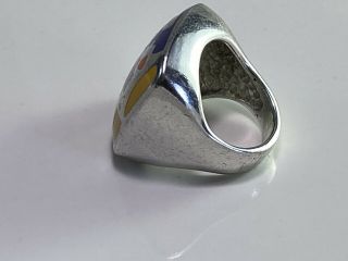 Estate Menegatti Italy Sterling Silver 925 Ring Abstract Picasso sz 6.  25 19.  7 Gr 2