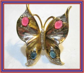 Trifari - Alfred Philippe - Sterling - C1944 - 1.  75 " Figural Butterfly Brooch Nr