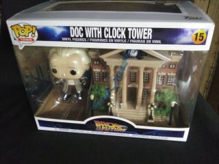 Funko Pop Town 15 Deluxe Back To The Future Doc With Clock Tower