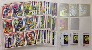 1990 Marvel Universe Series 1 Trading Cards Complete Set With Holograms Mh1 - Mh5