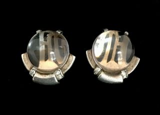 Trifari Sterling Alfred Philippe 1943 Jelly Belly Clip Earrings Gold Vermeil