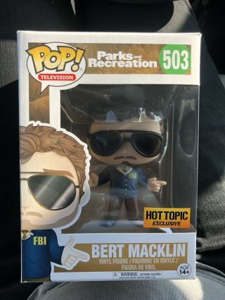 Funko Pop Bert Macklin Parks And Recreation Hot Topic Exclusive Slightly