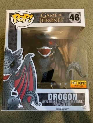 Funko Pop Game Of Thrones 6 Inch Drogon 46 Red Eyes Hot Topic Exclusive