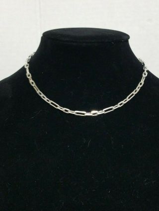 Designer Jorge Revilla Sterling Silver Heavy Figaro Link Necklace/choker 16 " Nwt