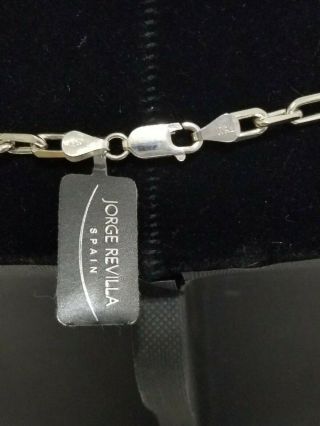 Designer Jorge Revilla Sterling Silver Heavy Figaro Link Necklace/Choker 16 