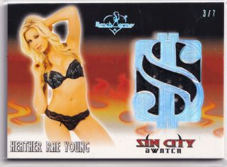 Heather Rae Young 3/7 2020 Benchwarmer Vegas Baby Sin City Swatch Card