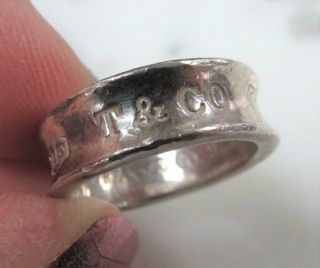Authentic Tiffany & Co.  Sterling Silver Band Ring Size 5.  75 12 - B2864