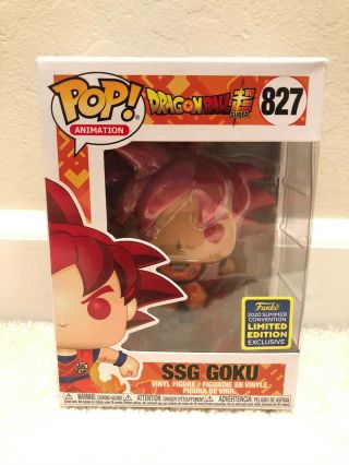 Funko Pop Ssg Goku 827 Sdcc 2020 San Diego Comic Con Excl Dragon Ball Z