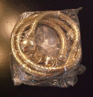 Vintage Whiting And Davis Gold Mesh Snake Necklace/ Belt Nos