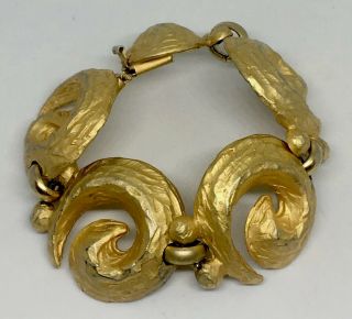 Edouard Rambaud Gold Tone Spiral French Modernist Bracelet Signed
