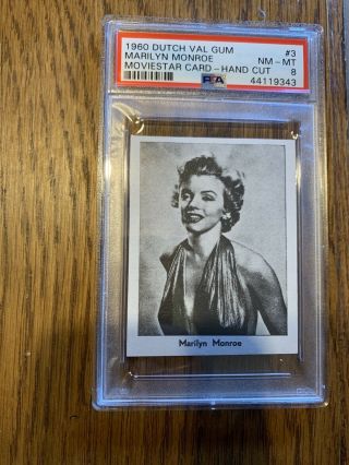 1960 Dutch Val Gum Marilyn Monroe Psa 8 Moviestar Card Company 3