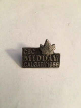 Cbc Pin Media Press 1988 Calgary Olympics Cbc Midday Rare Pewter Pin