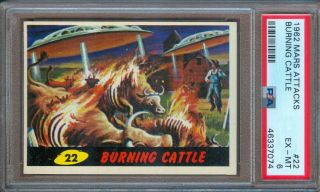 1962 Mars Attacks 22 Burning Cattle Psa 6