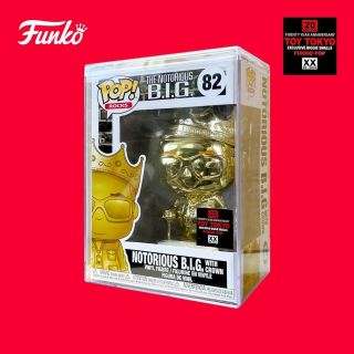 Funko Pop Notorious B.  I.  G Gold Funko Pop W/ Hard Case Protector