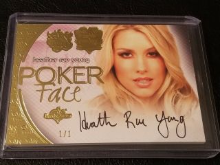 2019 Benchwarmer 25 Years Heather Rae Young Sin City Poker Face Auto Gold 1/1