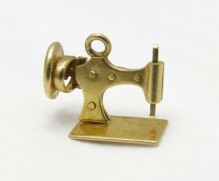 Vintage 14k Yellow Gold Sewing Machine Charm Pendant