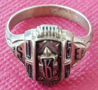 Vintage Solid 10k Gold Josten " K " High School Ring 1954 S E Engraving