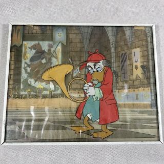 Disney 1960s Ludwig Von Drake Duck Production Animation Cel Framed