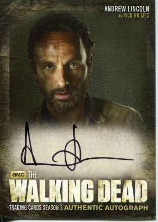 (af) The Walking Dead Season 3 Part 1 Autograph A1 Andrew Lincoln