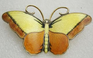 Vintage Norway Sterling Silver 925 Hroar Prydz Enamel Butterfly Brooch Pin