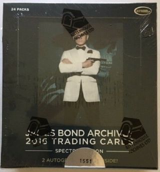 James Bond Archives 2016 Spectre Edition Trading Cards Box,  2 Autographs