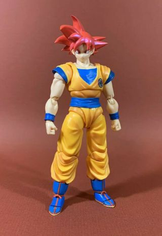 S.  H.  Figuarts Saiyan God Son Goku “dragon Ball Super” Action Figure