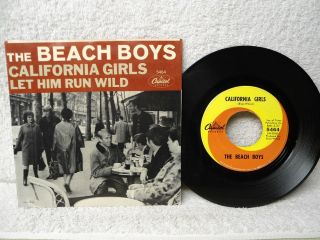 The Beach Boys 45 Ps California Girls / Let Him Run Wild 1965 Nm Ps Orig