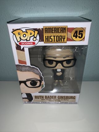 Funko Pop Icons American History Justice Ruth Bader Ginsburg 45 In Protector