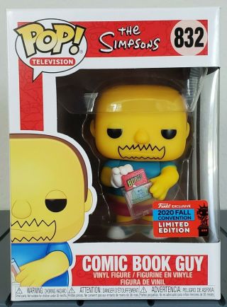 Funko Pop The Simpsons Comic Book Guy Nycc 2020 Fall Convention Exclusive