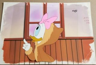 Disney Studios Ducktales Webby Vanderquack Animation Production Cel W/background