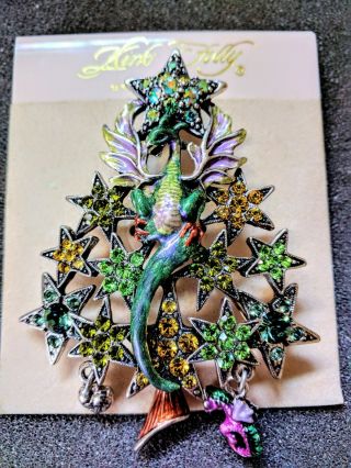 Vintage Kirks Folly Calypso Dragon Christmas Tree Brooch Pin /pendant