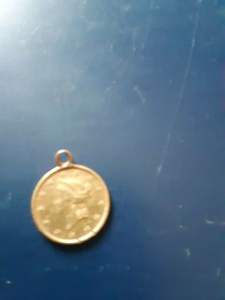 1853 United States 1 Dollar 21 Kt Gold Dollar Charm