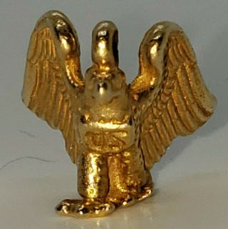 Vintage 14k Yellow Gold Us Eagle 3d Style Charm Pendant 1/2 Inch 3 Gram Estate