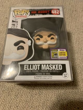 Funko Pop - Mr.  Robot - Elliot Masked - Sdcc 2017 Official Con Sticker