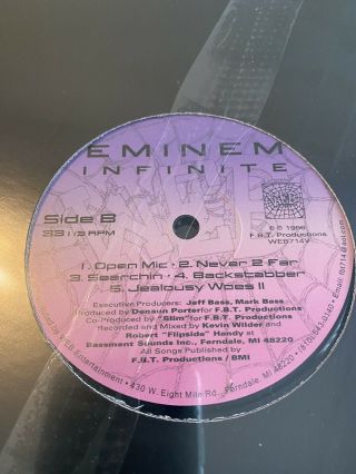 Eminem Infinite Vinyl Rare 2020 Pressing Ssep Record Press
