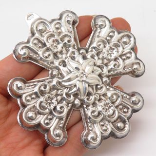 925 Sterling Silver Vintage Reed & Barton Large Christmas Cross Rattle Ornament