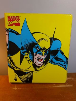 Marvel Comics 3 Ring Binder 1994 Wolverine Superhero Notebook Yellow