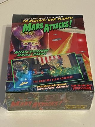 1996 Mars Attacks Movie Widevision Factory Trading Card Box Topps