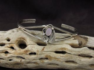 Southwestern Sterling Silver Pink Mother Of Pearl Cuff Bracelet