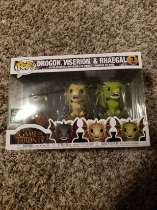 Funko Pop Game Of Thrones Dragon 3 Pack.  Drogon,  Viserion,  And Rhaegal