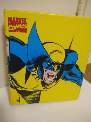 Marvel Comics 3 Ring Binder 1994 Wolverine Superhero Notebook Yellow X - Men Logan
