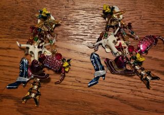 Lunch At The Ritz Clip Earrings Texas Cowboy Hat Oil Rig Rodeo Boot Armadillo