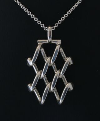 Danish Sterling Silver Pendant Designed And Made By Randers Silversmiths 45cm Ch