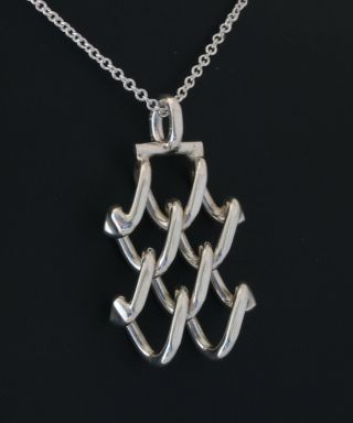 Danish sterling silver pendant designed and made by Randers Silversmiths 45cm CH 2