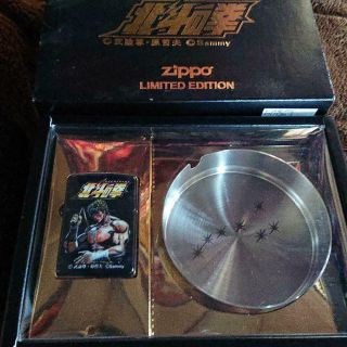Zippo Lighter Fist Of The North Star Kenshiro Silver Ashtray Set Japan Limited