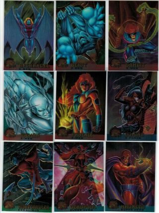 1995 X - Men All - Chromium Fleer Ultra Marvel Complete Card Set 1 - 100,  Wrapper