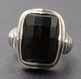 Womens Mens 925 Sterling Silver & Black Onyx Ring Unisex Gemstone Jewellery