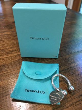 Tiffany & Co.  Horseshoe Sterling Silver 925 Key Chain Key Ring W/ Bag & Box